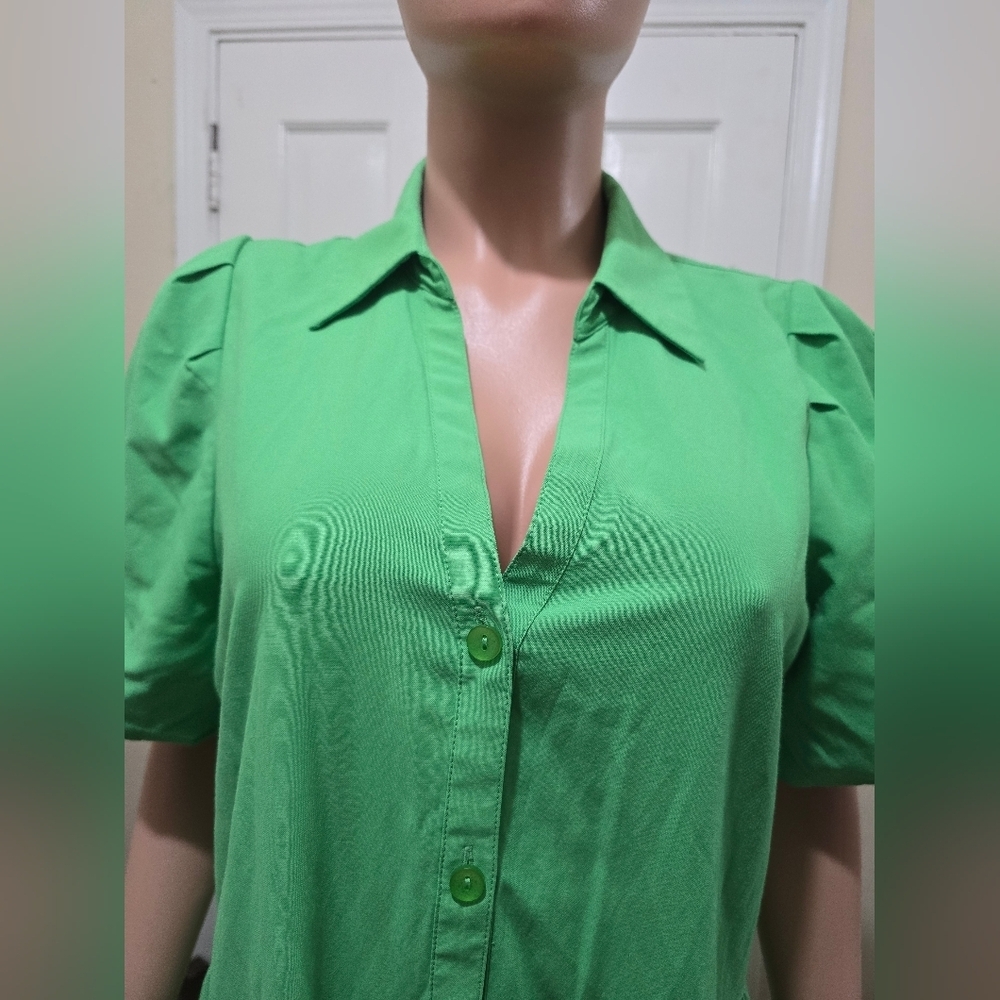 Brochu Walker Vibrant Green Button-Down Maxi Dress - Picture 3 of 8